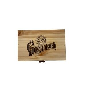 Strega Goccioloni Italian Chocolate Wooden Box Liqueur Branding Benevento Italy
